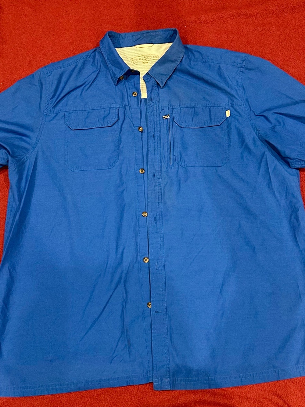 Field & Stream Blue Short-Sleeve Button-Down Utility Shirt